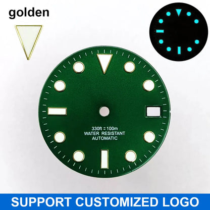 28.5mm diameter dial suitable for NH-34/35/36 movements GMT Luminous dial customization LOGO/name DIY dial watch parts