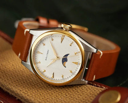 Baltany 36mm Dress Watches S4042 Customizable AR Sapphire Crystal 10Bar  Moon phase Wristwatches Swiss Lume