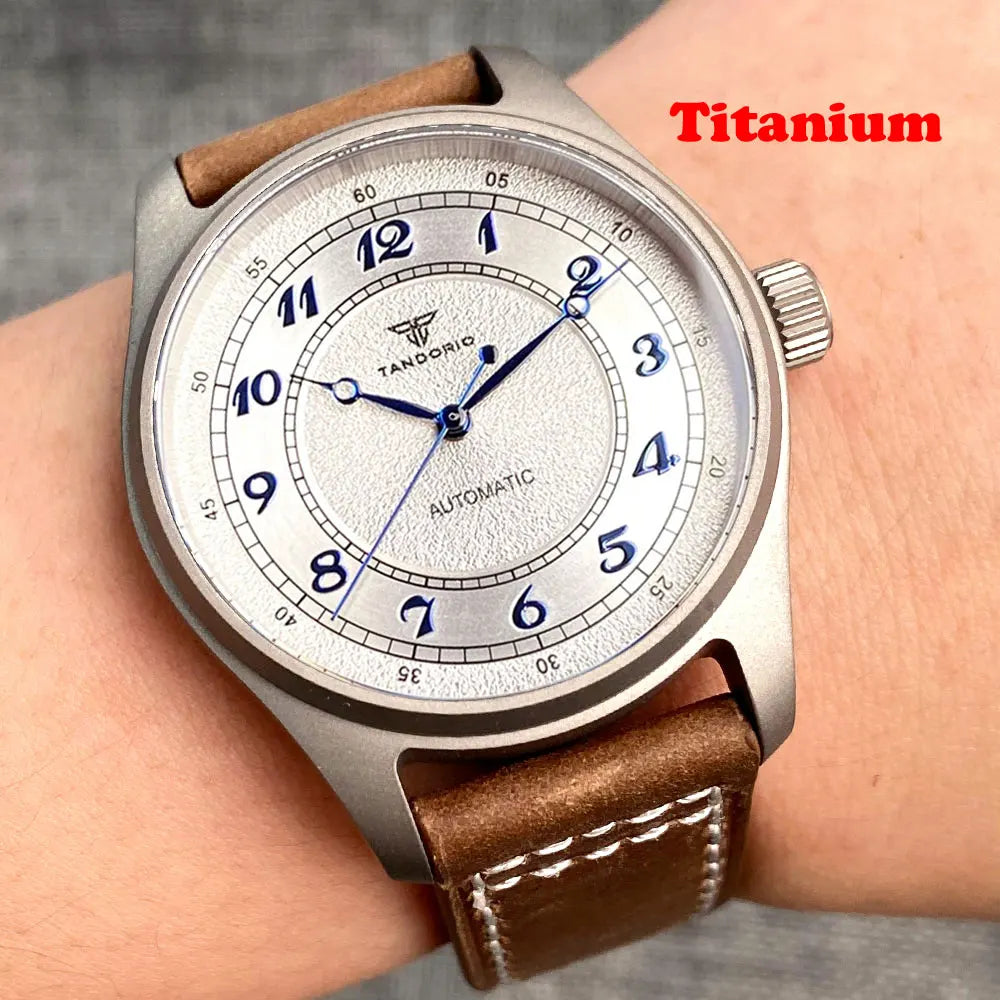 Tandorio TD191T Titanium Bronze 39mm 20ATM Pilot Watch NH35A PT5000 Sapphire 20Bar