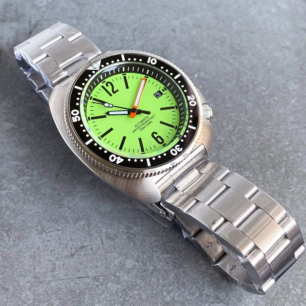Tandorio 200m Turtle Diver Watch NH35A Fully Luminous Sapphire 20bar 44mm TD281