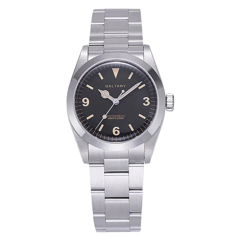 Baltany 36MM 1963 Explorer Watch Man S4066 Sapphire 200M Waterproof Stainless Steel Bracelect Vintage NH38 Auto Dress Watches