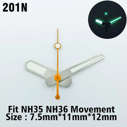Watch hands NH series 35 36 hands Green glow in the dark hands seconds Watch accessories for NH series 35 36 movement assembly