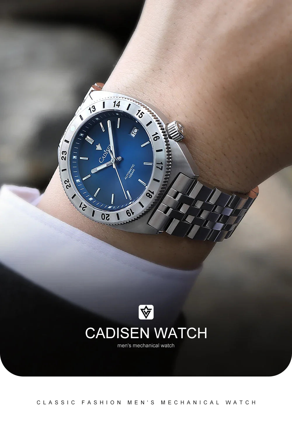 CADISEN C8230 Dive Watch Miyota 8215 Luminous Stainless steel AR Coating Sapphire 39MM 10Bar