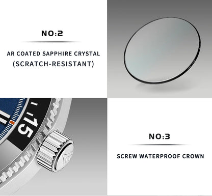 CADISEN C8237 Dive Watch BB58 Japan NH35A Ceramic Bezel 10Bar AR sapphire 40MM