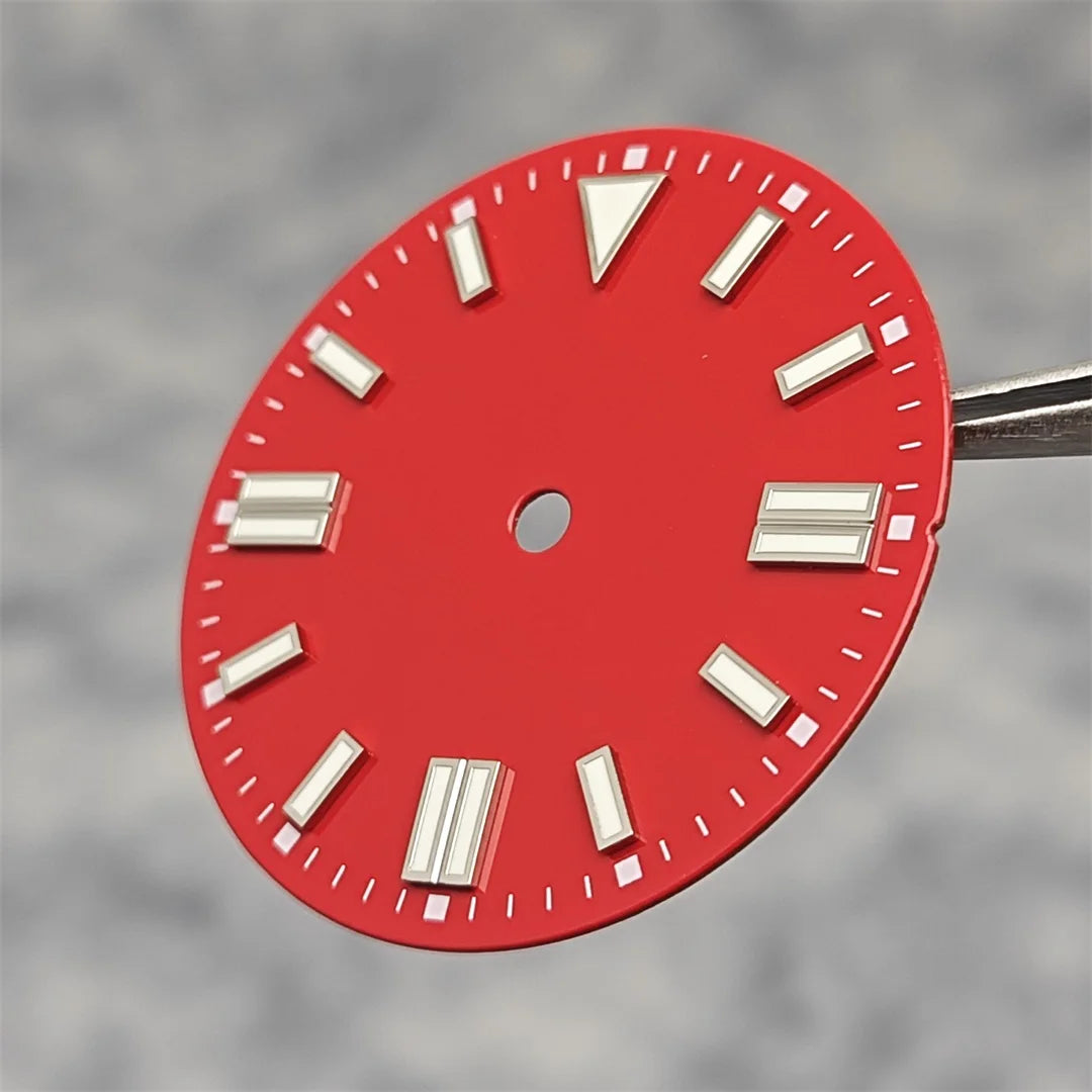 28.5mm Watch Dial Colorful Enameled Surface with Green Luminous Watch Faces for NH35/ ETA2836/ 8215 Mechanical Movement