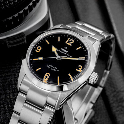 THORN T003 34mm Retro Watch PT5000 Automatic Dome Sapphire Luminous 10Bar dress explorer