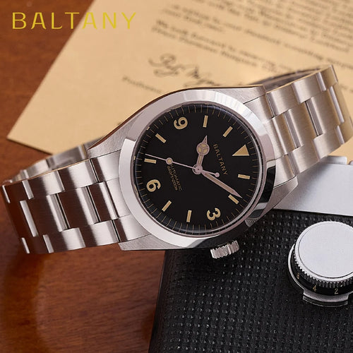 Baltany 36MM 1963 Explorer Watch Man S4066 Sapphire 200M Waterproof Stainless Steel Bracelect Vintage NH38 Auto Dress Watches