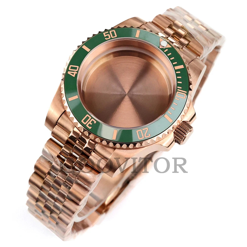 NH35 Watch Case 40mm For GMT YACHT-MASTER Seiko NH34/NH35/NH36/NH38 Movement Rose Gold Jubilee Bracelet Submariner NH35 Case
