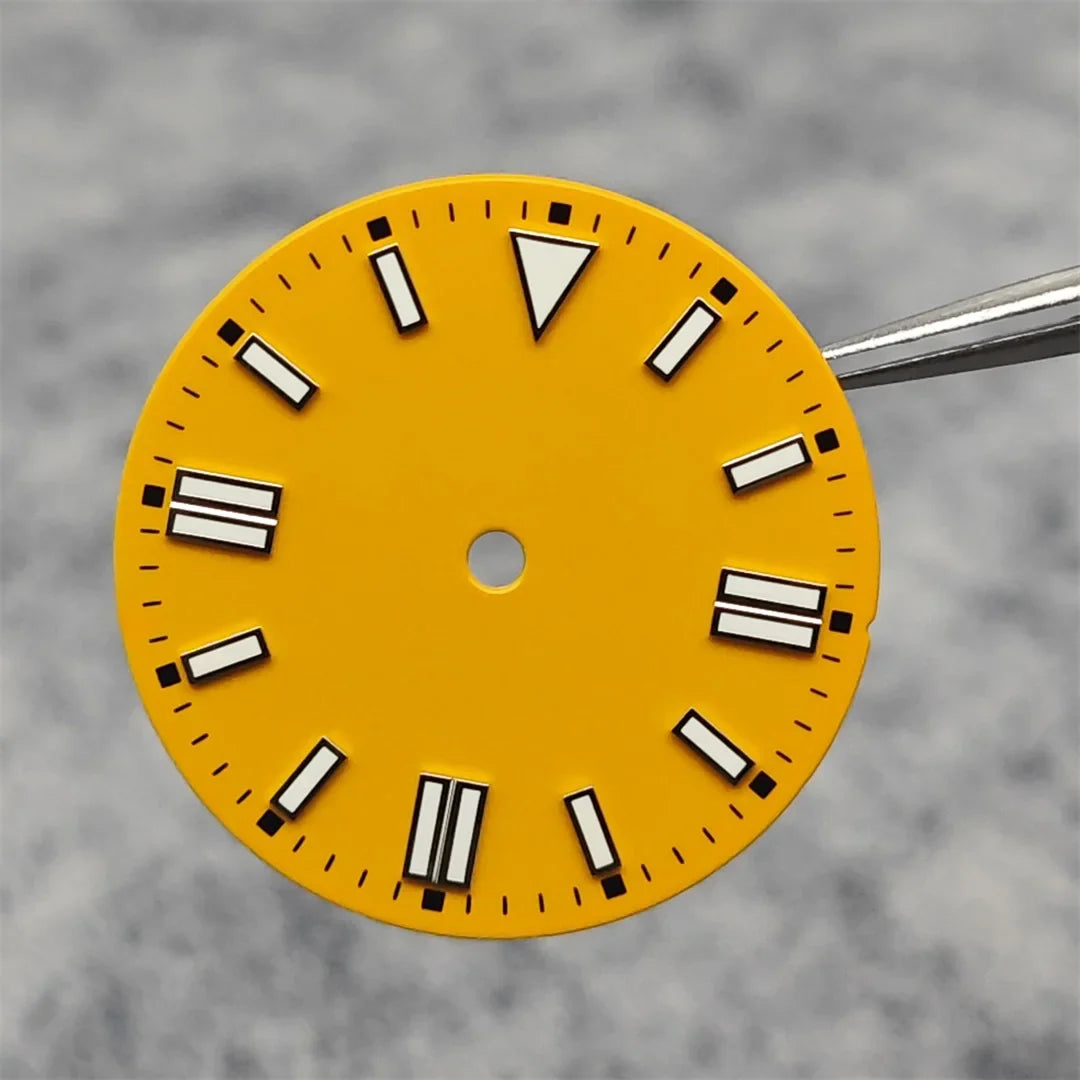 28.5mm Watch Dial Colorful Enameled Surface with Green Luminous Watch Faces for NH35/ ETA2836/ 8215 Mechanical Movement