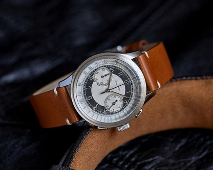 Baltany 39MM Tuxedo Chronograph Man S5050 Sapphire Crystal 50M Waterproof Stainless Steels Retro  Quartz Dress Watches For Man