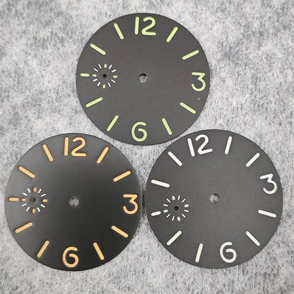 36mm Watch Dial Green Luminous Watch Face Insert Parts Accessories for ETA6497/ Seagull ST36 Movement Watch Repair Parts