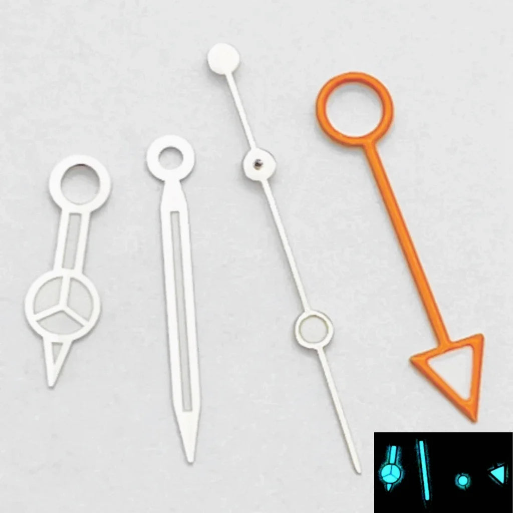 RICHUS NH34 GMT Watch Hands Silver/Black/Gold/RoseGold Blue Luminous Fit NH34 Movement Watch Accessories