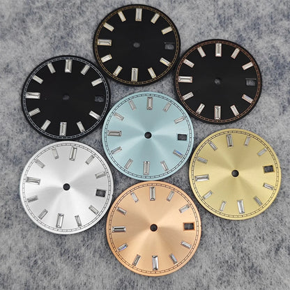 28.5mm Watch Dial Stone Diamond Nail Sunburst Watch Faces No Luminous Accessory Suitable for NH35 / NH36 Movement