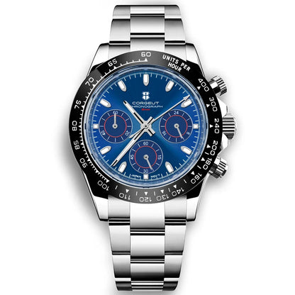 Corgeut 2069 Chronograph watch Panda Daytona 24 hours VK63 Quartz Hardlex 10Bar 39MM