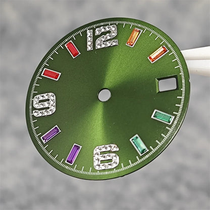 28.5mm Watch Parts Watch Dial Sun Pattern Rainbow Scale Watch Faces Modification Accessories for NH35/NH36/4R/7S Movement
