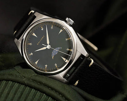 Baltany 36mm Dress Watches S4042 Customizable AR Sapphire Crystal 10Bar  Moon phase Wristwatches Swiss Lume
