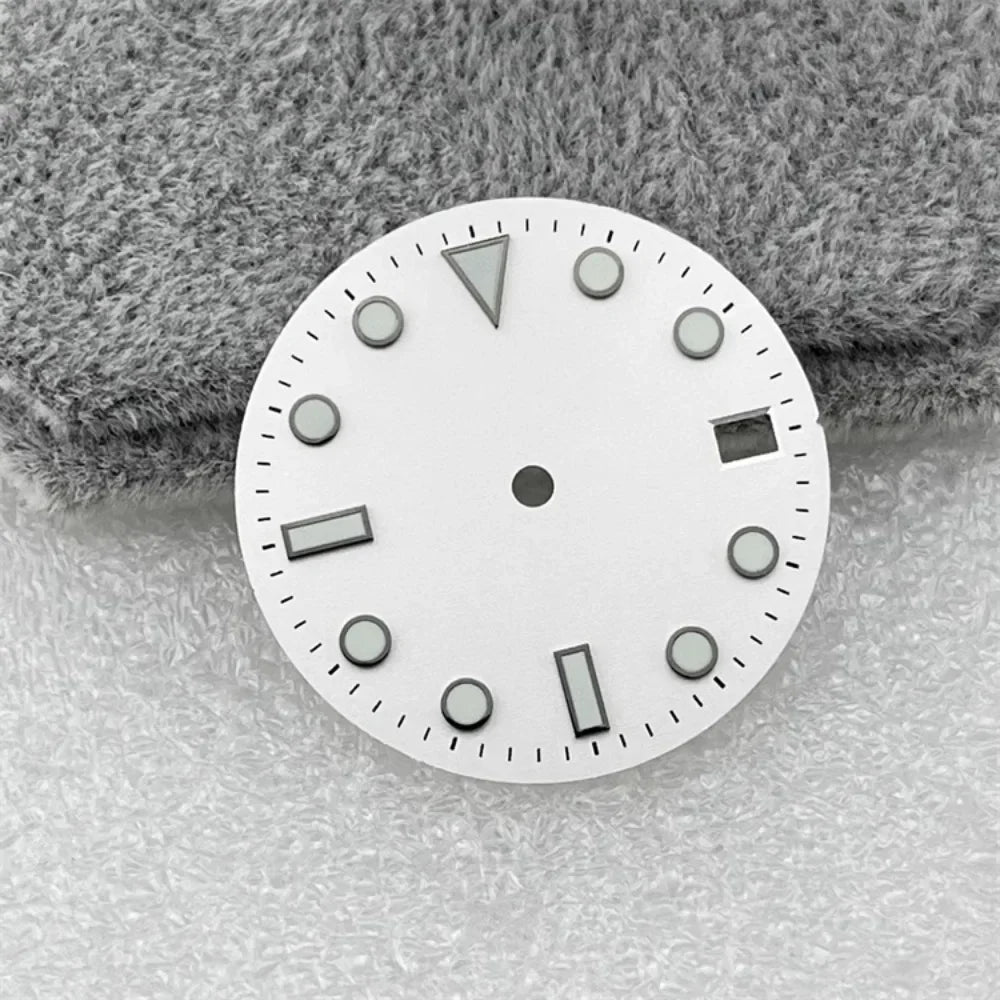 28.5mm NH35 Dial Green Luminous Watch Dial SUB Surface with Calendar Window Watch Accessories for NH35/NH36 Movement