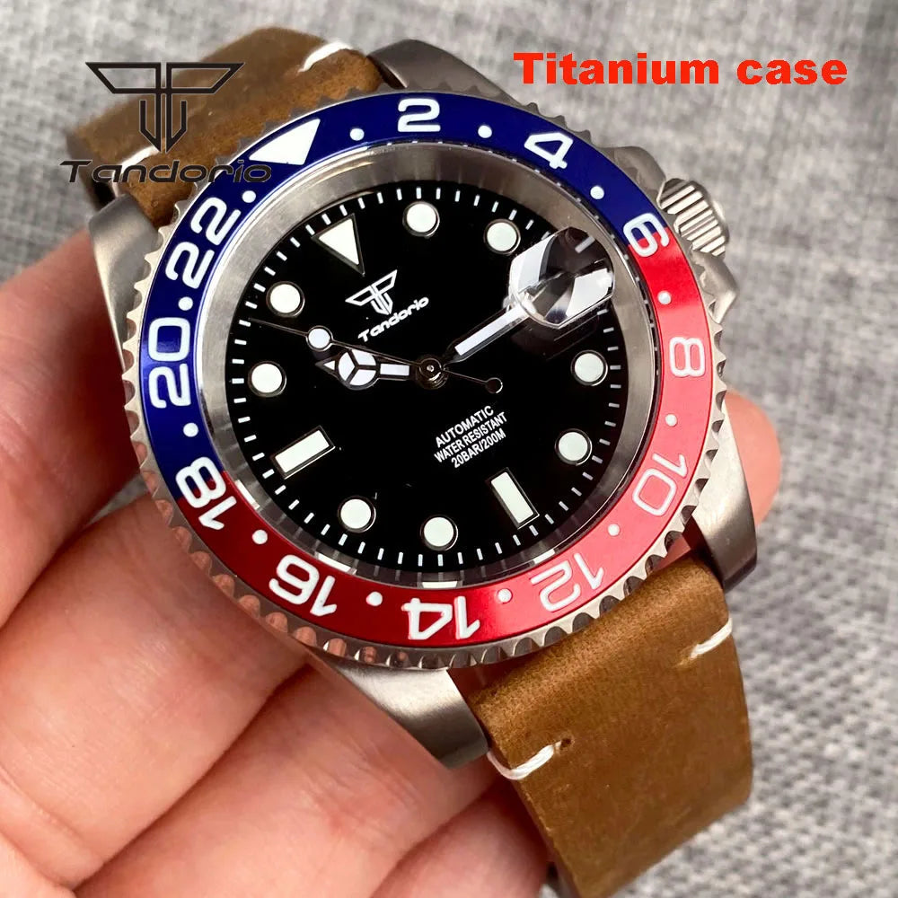 Tandorio Titanium Case NH35A PT5000 Luminous 40mm 20bar Dive Sapphire TD246 Sub