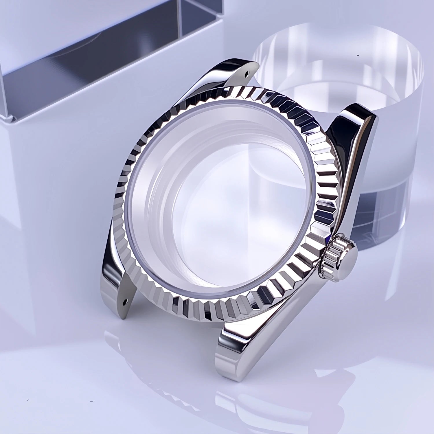 36mm/39mm NH35 Case Stainless Steel Sapphire Crystal Waterproof Fluted Case For NH35 NH36 Movement 28.5mm Dial NH35 Watch Case