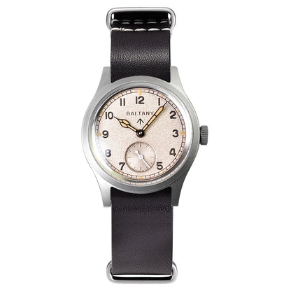 Custom logo watch Baltany S2025 D12 Retro Military Watch 36mm Swiss Luminous 10ATM Seagull  ST1701 Mechanical Watch