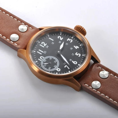 44mm  Men's Watch Seagull ST3600 Manual Winding Sub Second  Sapphire Luminous Chronograph