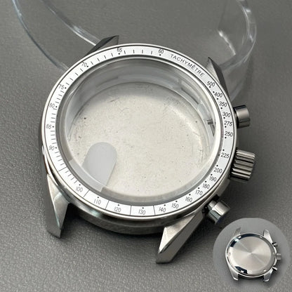 VK63 case 39.7mm moon metal  watch case chronograph case bezel,VK63  Business watch sealed back moon watch mission mod