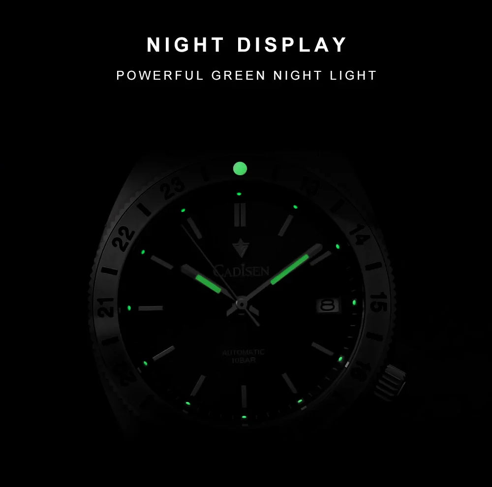 CADISEN C8230 Dive Watch Miyota 8215 Luminous Stainless steel AR Coating Sapphire 39MM 10Bar