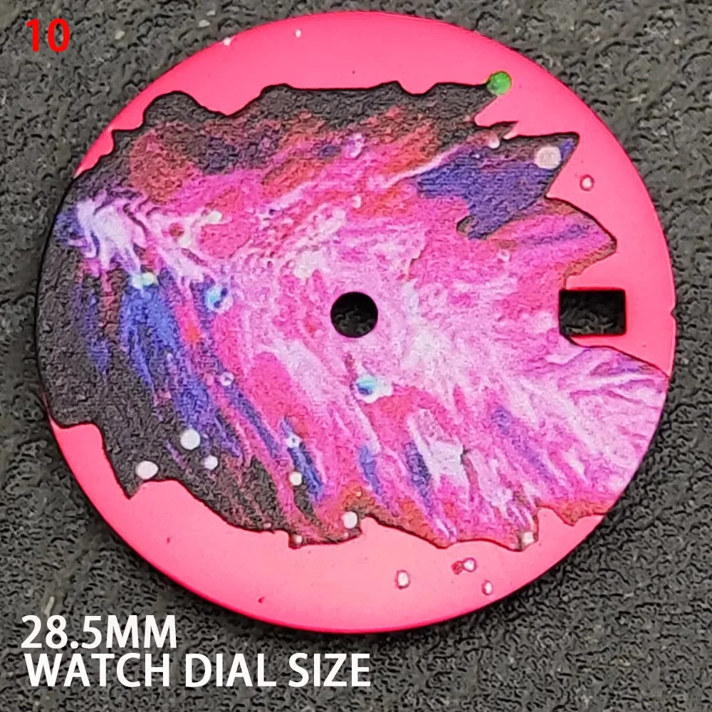 New 28.5MM Colored Leaf Watch Dial NH35/36 Dial Modified Watch Parts for NH35/36/4R Movements Colorful Watch Dial & Faces