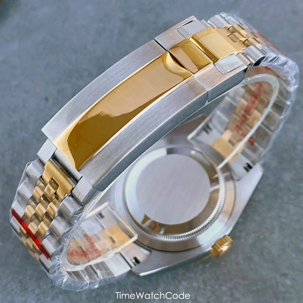 Tandorio Datejust Watch TD146 NH35A Roman Dial Fluted Bezel Sapphire 36/39mm