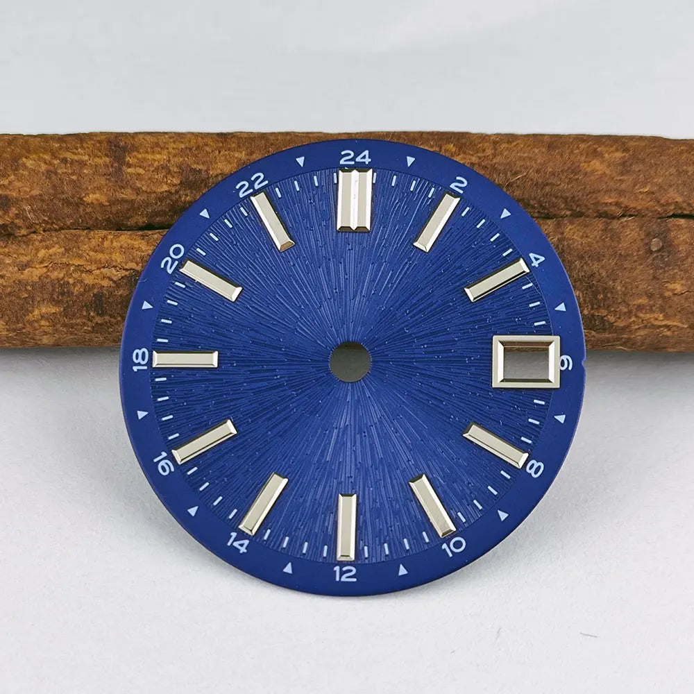 watch dial 28.5mm with water ripple vertical surface luminous watch dial suitable for NH35 movement watch replacement accessorie