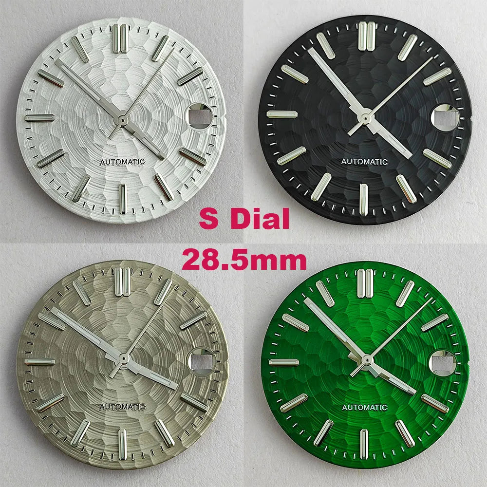 New 28.5mm NH35/NH36 dial watch dial S dial green luminous suitable for NH35/NH36 movements watch accessories repair to