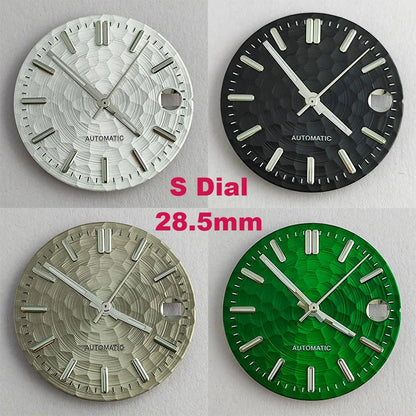 New 28.5mm NH35/NH36 dial watch dial S dial green luminous suitable for NH35/NH36 movements watch accessories repair to
