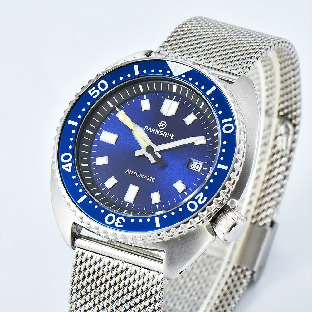 45MM PARNSRPE Big Abalone Automatic NH35 Movement Aseptic Dial Sapphire Diver 20 Bar Turtle