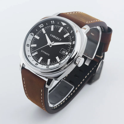 Corgeut 6018 glass back  42 MM NH35 Automatic Sapphire crystal 10ATM Dress watch