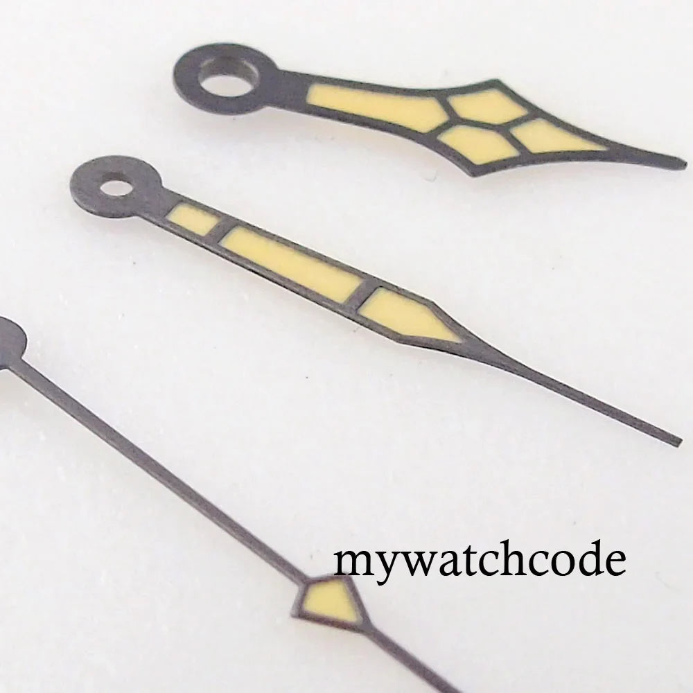 33.5mm Black Watch Dial Arabic Numerals Fit NH35A NH36A ETA2824 PT5000 Automatic Movement Orange/White Hands Green Luminous