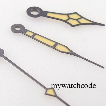 33.5mm Black Watch Dial Arabic Numerals Fit NH35A NH36A ETA2824 PT5000 Automatic Movement Orange/White Hands Green Luminous