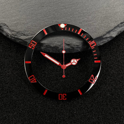 NH35 38-30.5mm bezel insert red Hands Watch Hands Blue Green Luminous Red Green Blue Hands For NH35/36/4R/7S Movement Watches Parts