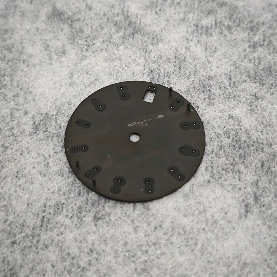 28.5mm Watch Dial C3 Green Luminous Wave Pattern Watch Faces Watches Replacement Accessories for NH35/ NH36/ NH34 Movement