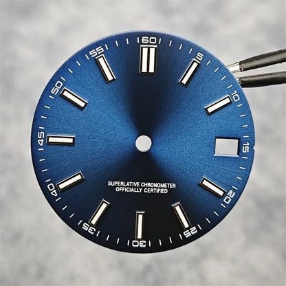 NH35 Watch Dial 28.5mm Log Modified Dial BGW9 Blue Green Luminous Watch Face Modified Watch Accessories for NH35 NH36 movements