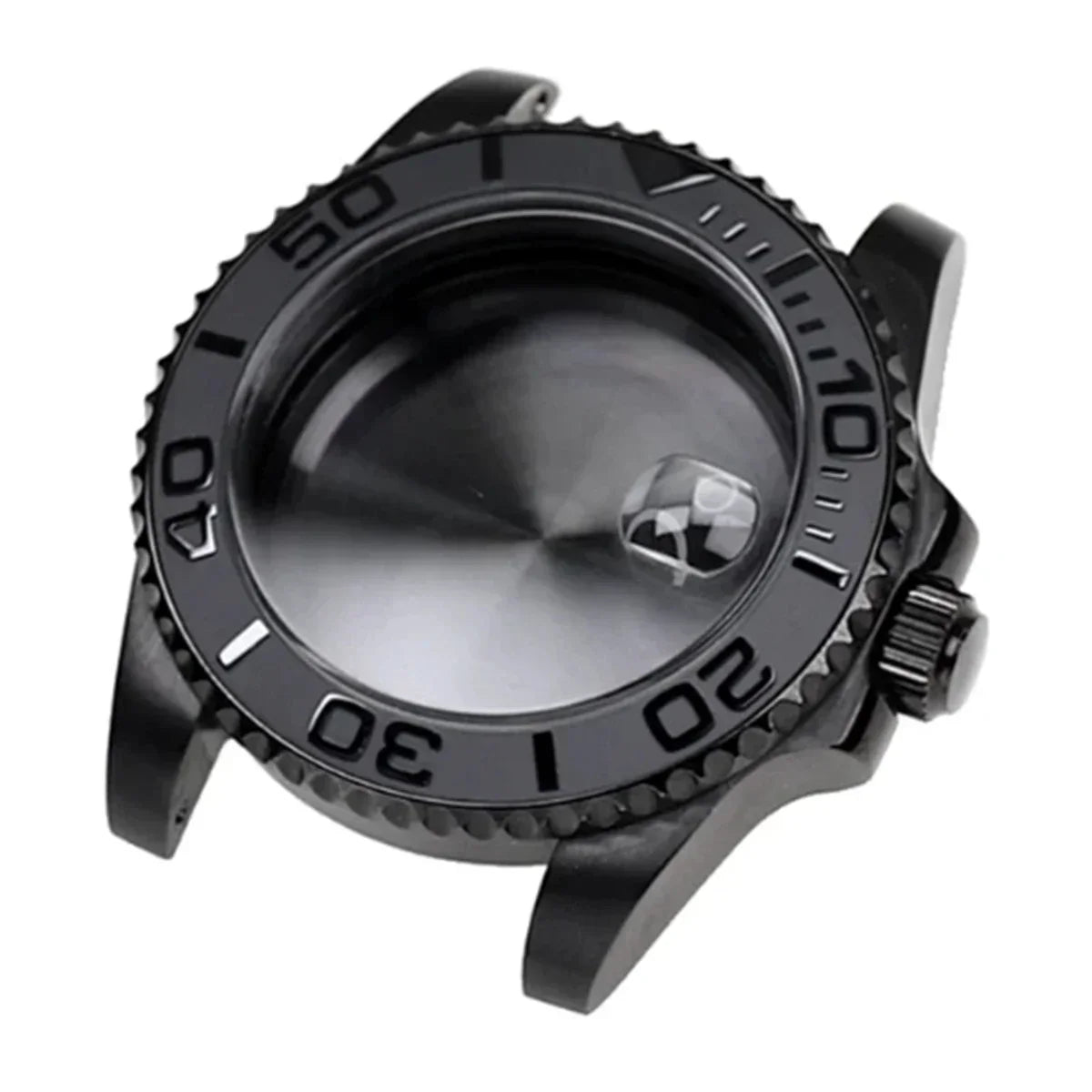 42mm Black PVD Yacht master Skx007 Steel Black Matte Waterproof Watch Case With Sapphire Crystal For Nh35 Nh36 Movement 28.5mm Dial Mods