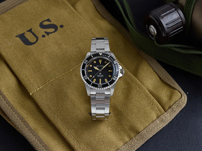 Baltany S3075 Vintage MilSubmariner Watch Rotation Bezel Brushed Bracelect Luminou Leather Sapphire Stainless Steel Dive Watches