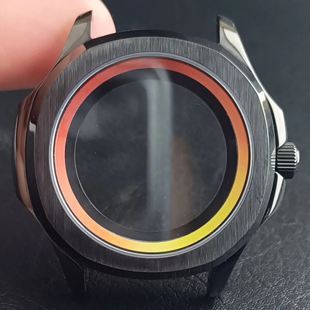 39.5MM Stainless Steel Sapphire Glass Waterproof Case Have Inner Ring FIT NH 35 NH36 NH70 Movement Watch Parts Accessories