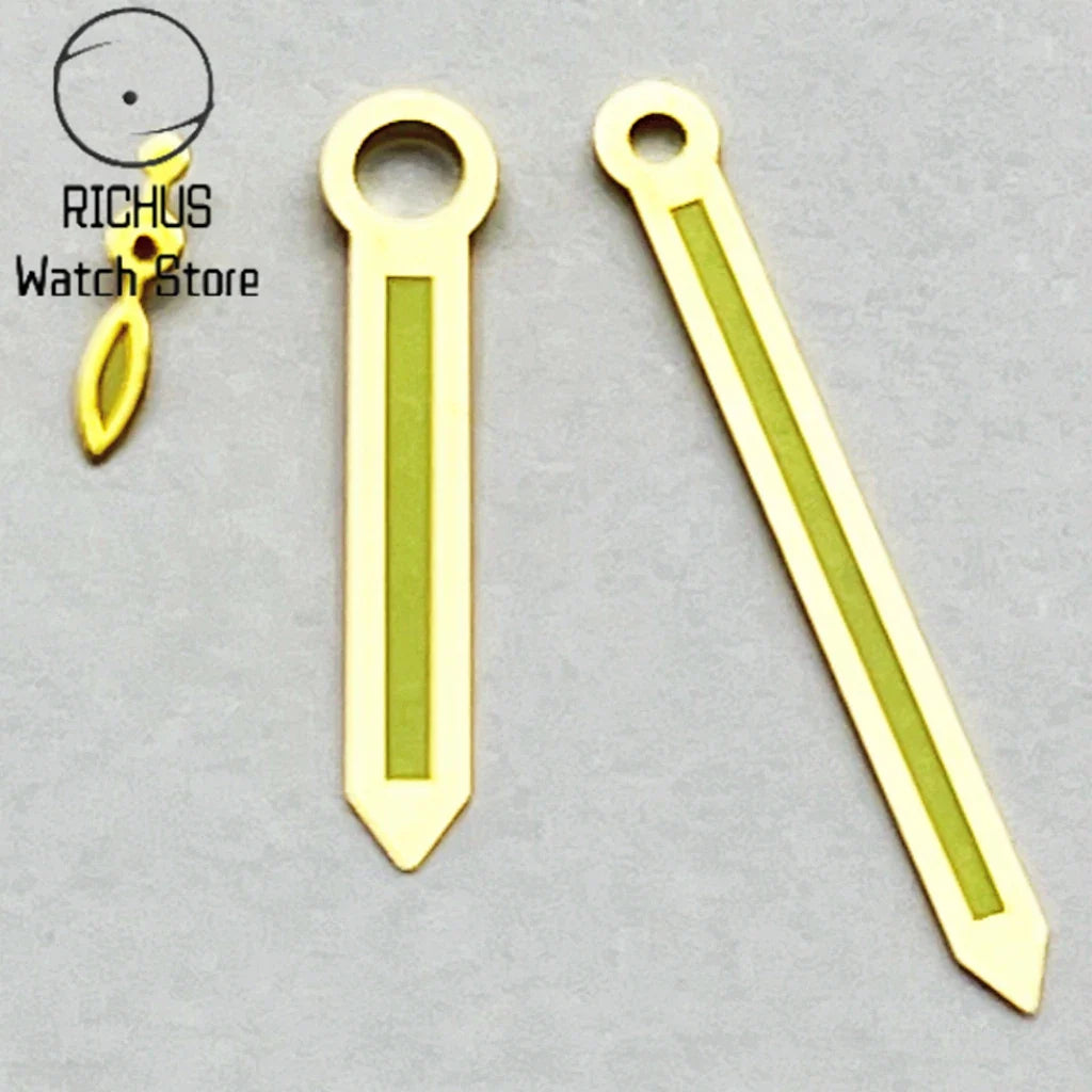 ETA6497 Gold-Green Watch Hands Green Luminous Fit ETA 6497 6498 ST3600 3620 Movement Accessory Part