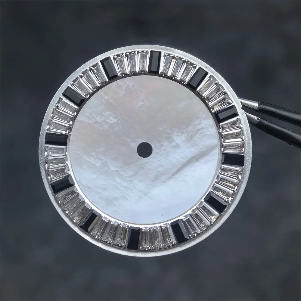 28.5mm Shell Watch Dial with Crystal High Quality Hands No Date No Luminous Watches Faces Modified Accessories