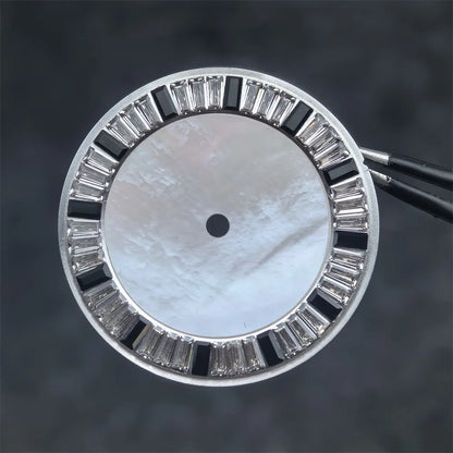 28.5mm Shell Watch Dial with Crystal High Quality Hands No Date No Luminous Watches Faces Modified Accessories