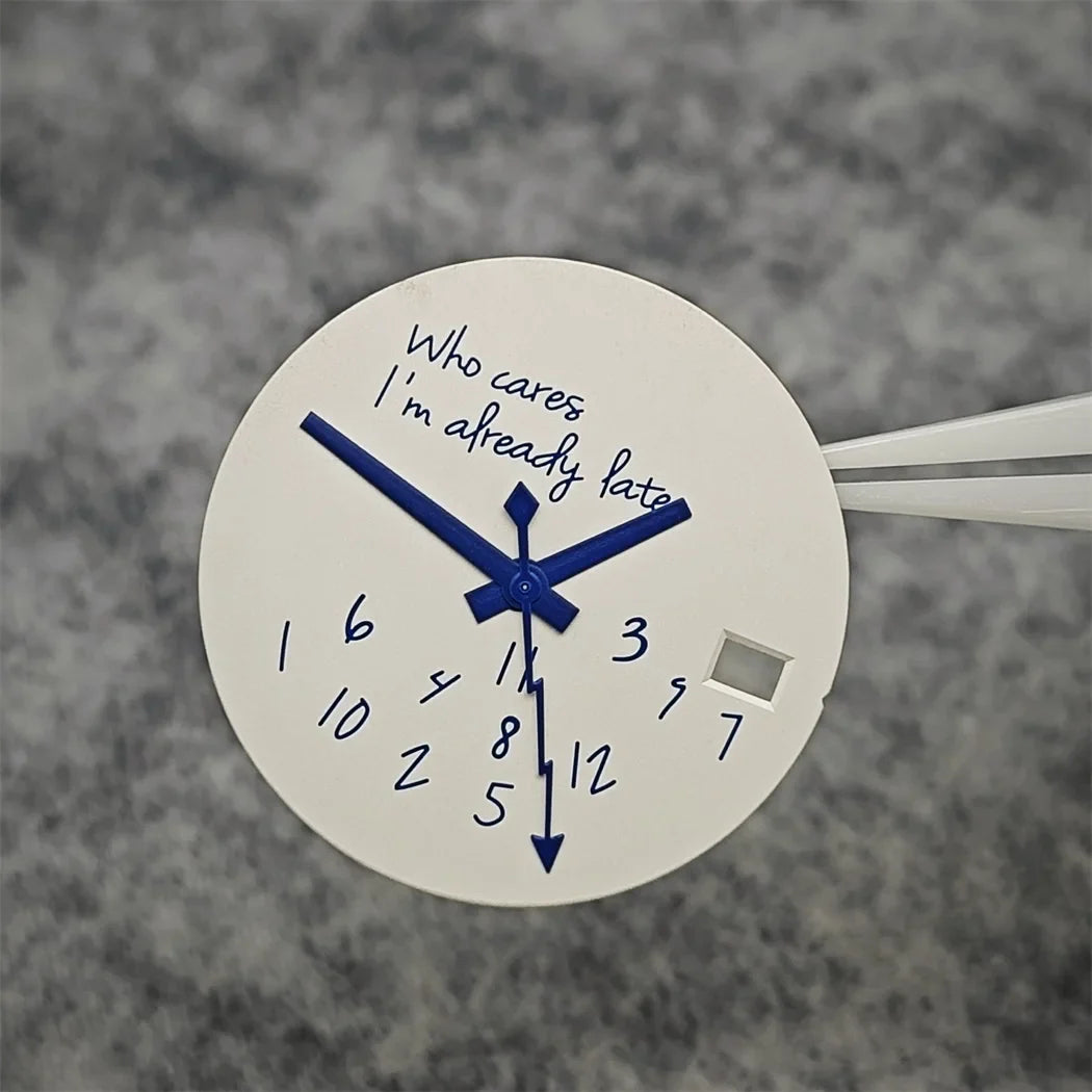 Modified Blue Log Hands + Watch Dial Set 28.5mm DIY Watch Faces Fits NH35/4R36 Movement Who Cares Lt's Already Late Accessories