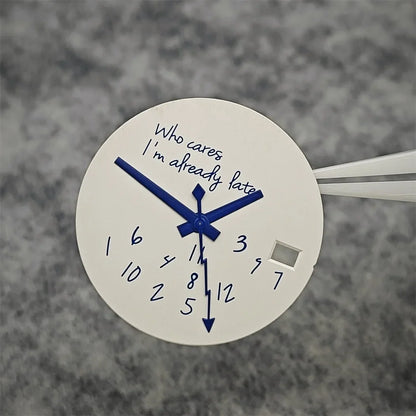 Modified Blue Log Hands + Watch Dial Set 28.5mm DIY Watch Faces Fits NH35/4R36 Movement Who Cares Lt's Already Late Accessories