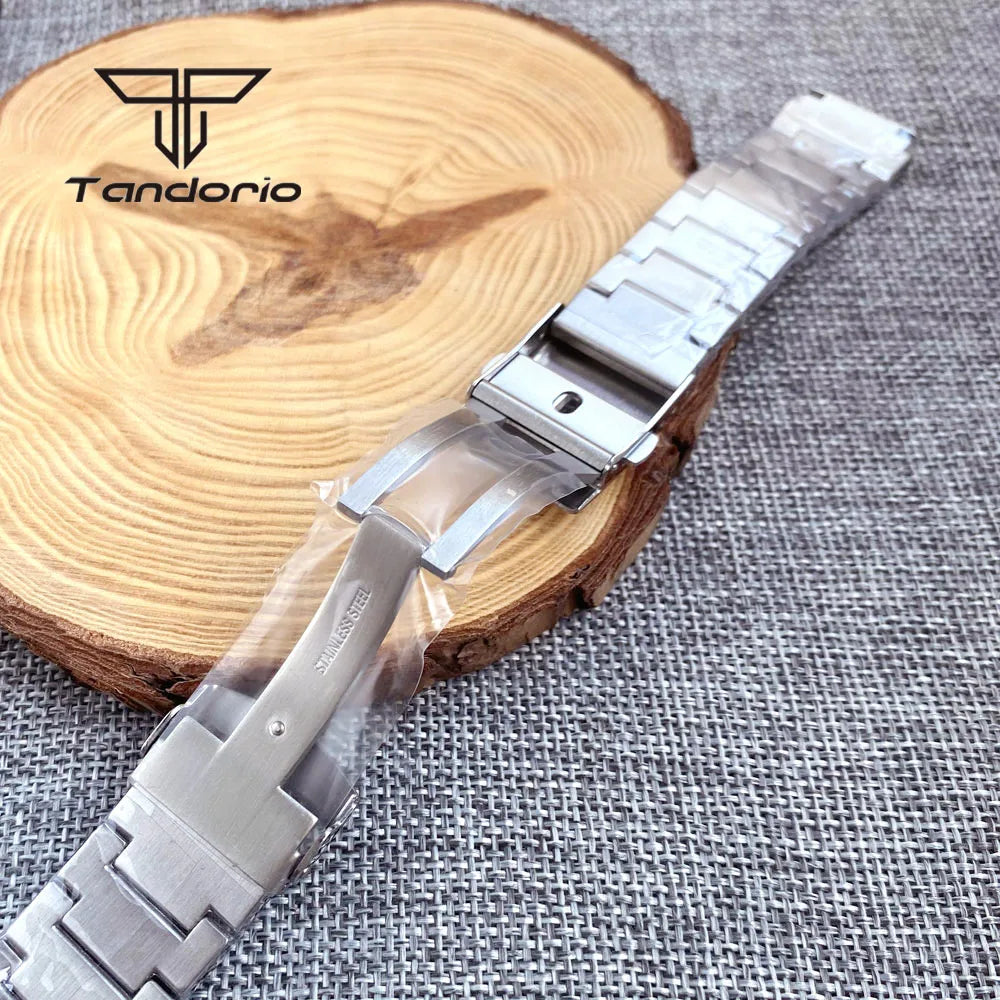 316L Stainless Steel Brushed 20mm Watch Bracelet Watchband Folding Clasp Fit for 42mm Monster Wristwatch Case