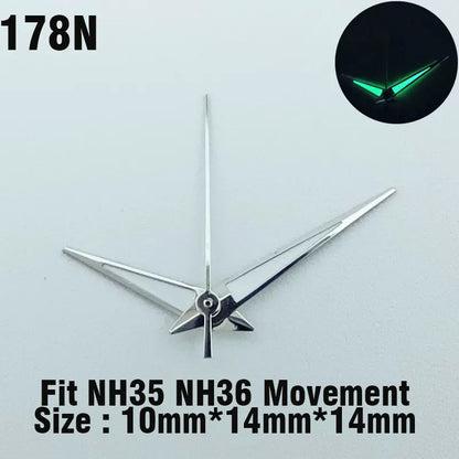 Watch hands NH series 35 36 hands Green glow in the dark hands seconds Watch accessories for NH series 35 36 movement assembly