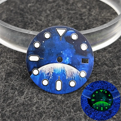NH35 Watch dial starry sky lunar star Watch faces with Green Luminous Conversion Watch Accessories for NH35 / NH34 Movement
